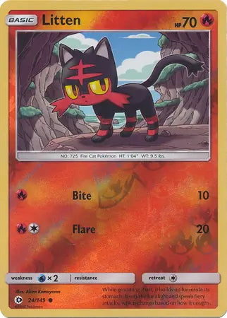 Sun & Moon Litten #24/149 reverse holo